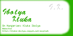 ibolya kluka business card